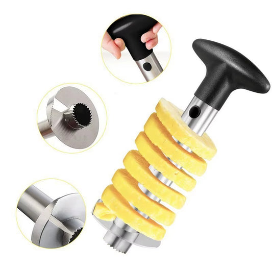 Professional Stainless Steel Pineapple Slicer with Non-Slip Handle โ Tasty Pineapple Slicer
