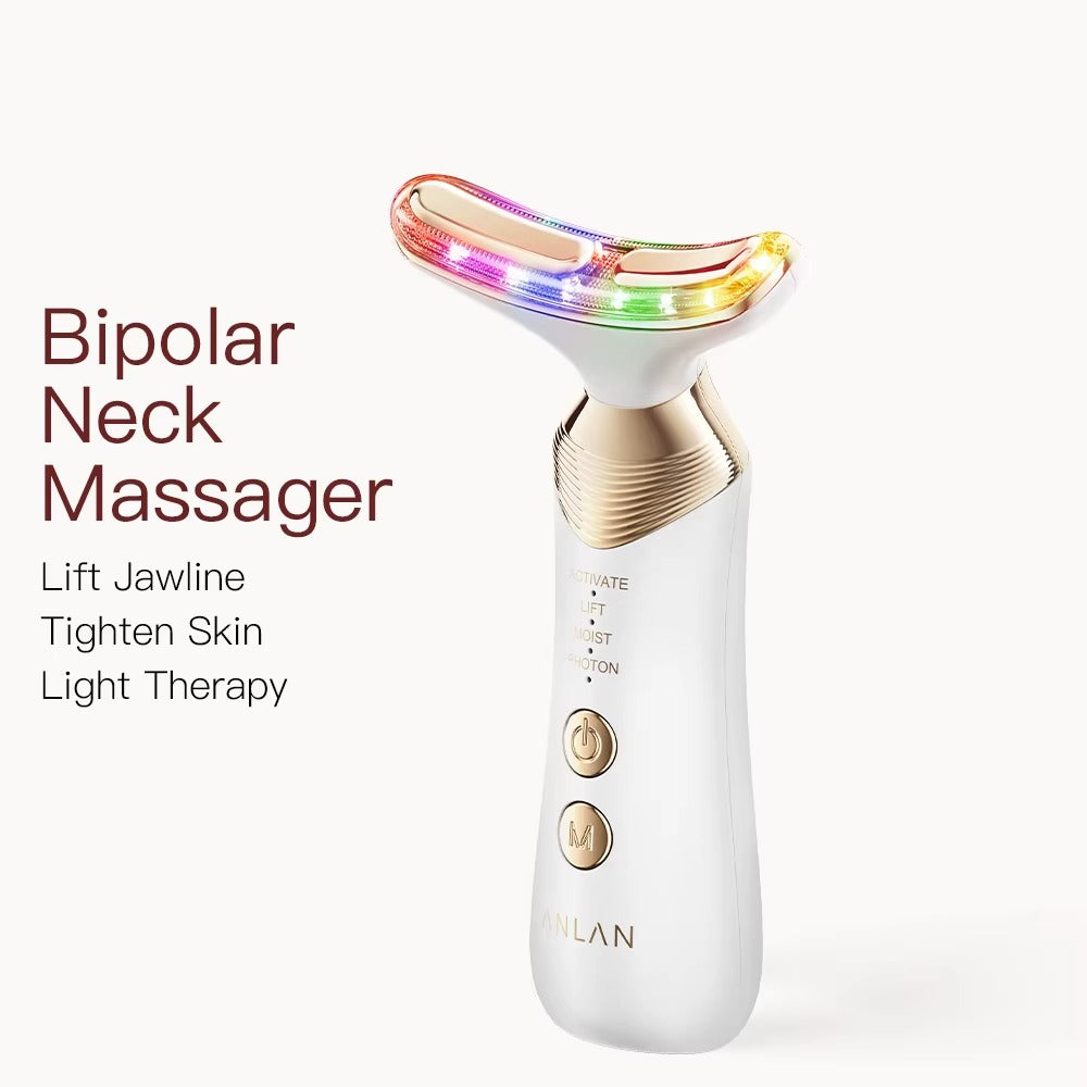 Neck Beauty Device – Anti-Aging, Firming, Jawline Contouring, EMS Treatment, and 5-Color Photon Therapy with 24K Gold Coating