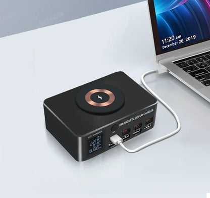 GaN 1080W Desktop Charger with 8 Ports – Fast Charging for MacBook, iPhone 15/16, Samsung, and More