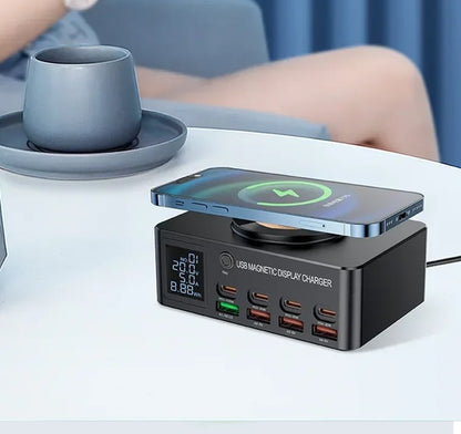 GaN 1080W Desktop Charger with 8 Ports – Fast Charging for MacBook, iPhone 15/16, Samsung, and More