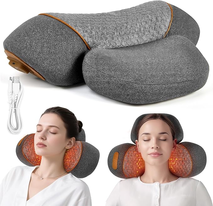 ComfortTrax Neck and Shoulder Massage Pillow with Heat – Pain Relief and Relaxation
