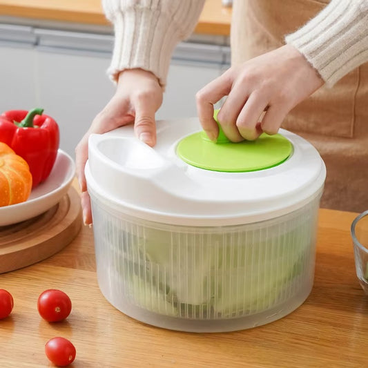 Manual Vegetable Chopper and Salad Basket – Multifunctional Salad Spinner for Draining Fruits, Vegetables, and Greens