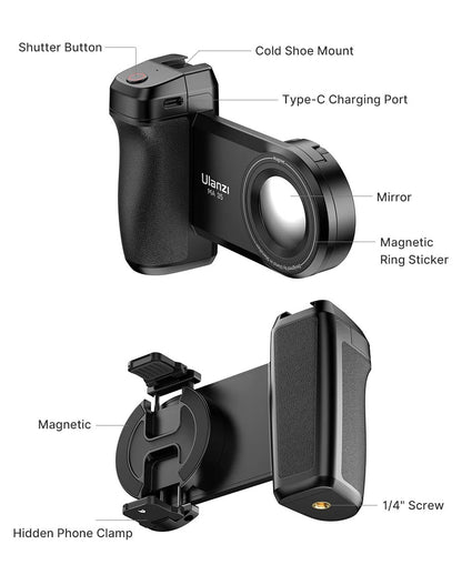 Bluetooth Camera Handle with MagSafe – Perfect Stability for Smartphone Photography
