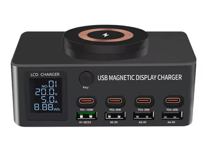 GaN 1080W Desktop Charger with 8 Ports – Fast Charging for MacBook, iPhone 15/16, Samsung, and More