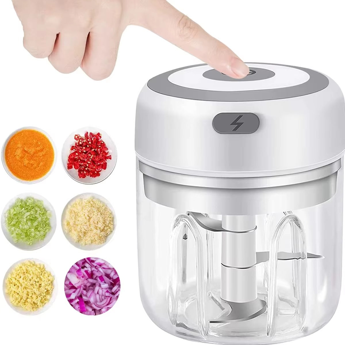 Mini Electric Food Chopper – Portable USB Rechargeable Grinder for Garlic, Vegetables, and Meat
