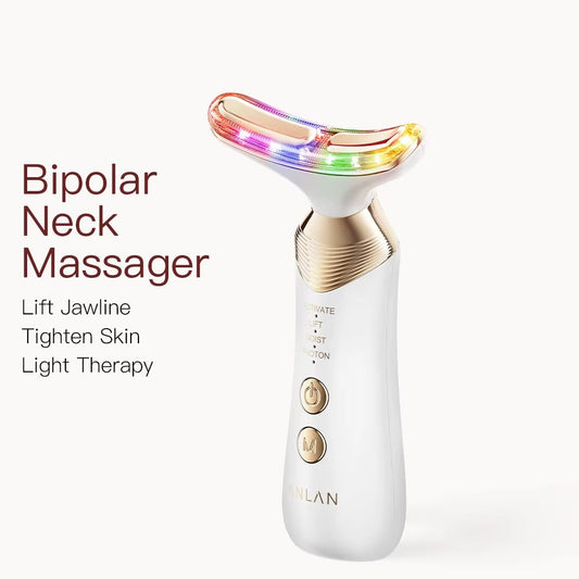 Neck Beauty Device – Anti-Aging, Firming, Jawline Contouring, EMS Treatment, and 5-Color Photon Therapy with 24K Gold Coating