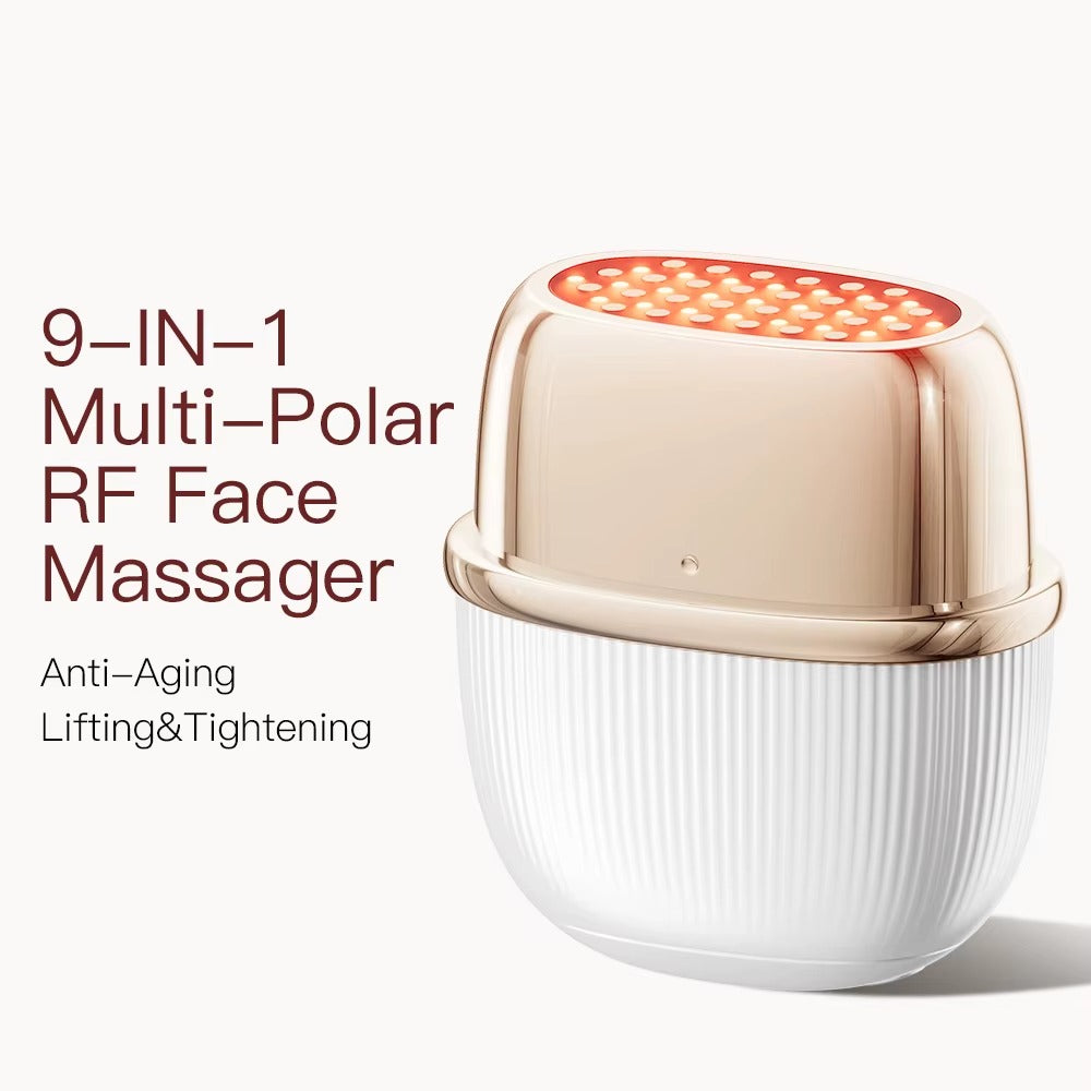 ANLAN Multifunctional Beauty Device – Skin Firming, Anti-Aging, Massage, and 3-Color LED Therapy with 24K Gold Coating