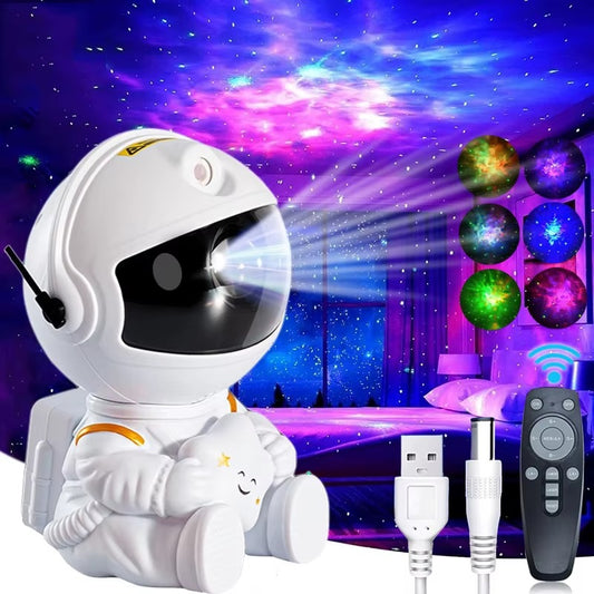 Galaxy Astronaut Projector – Night Lamp Projecting Stars, Galaxies, and Magical Nebulas