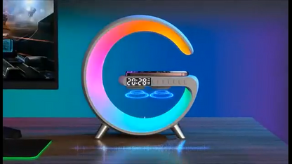 Smart RGB Night Lamp – Wireless Speaker, Alarm Clock, and Wireless Phone Charging